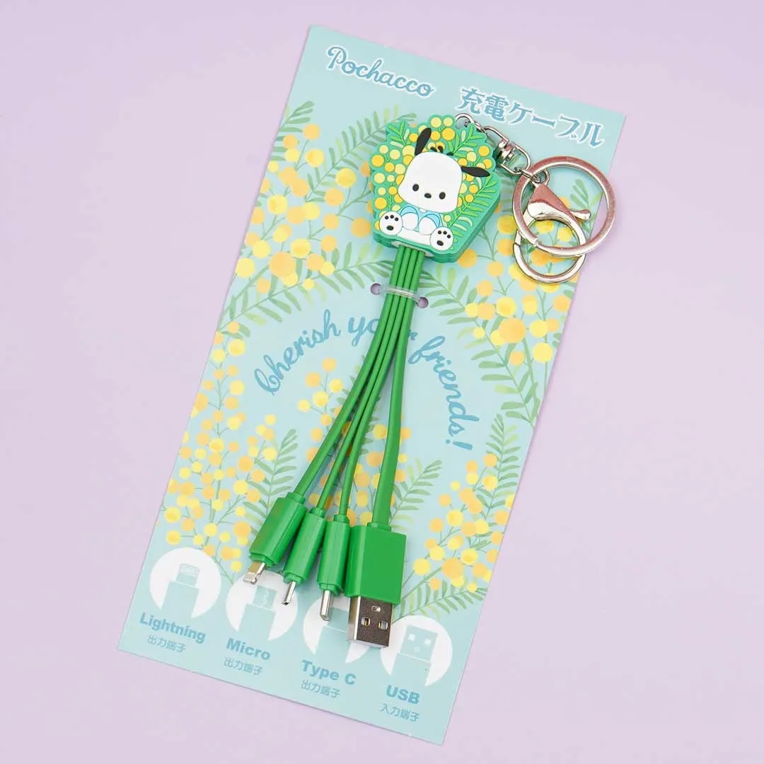 Pochacco Multi-Charging Cable Keychain