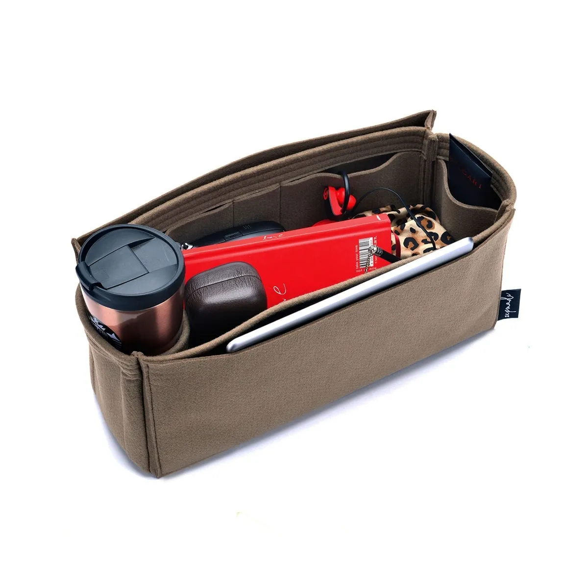 Purse Organizer Insert for Celine Horizontal Cabas, Bag Organizer with Laptop Compartment and Pen Holder