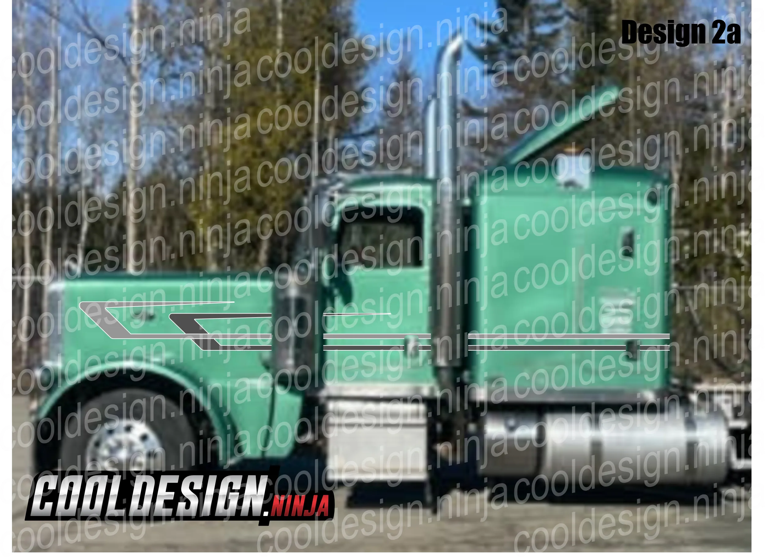 Sage Green Overhook Peterbilt Stripe Kit