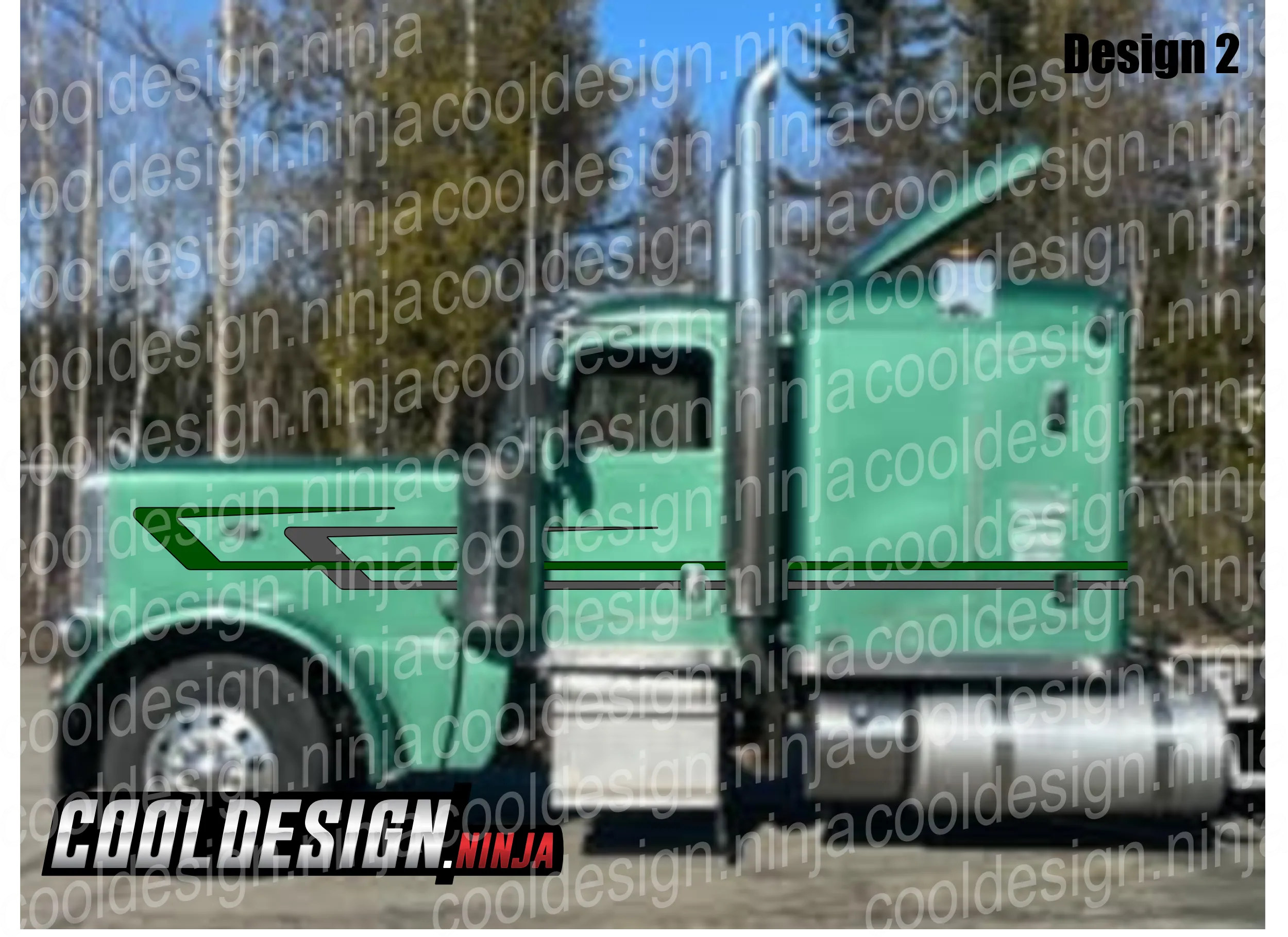 Sage Green Overhook Peterbilt Stripe Kit