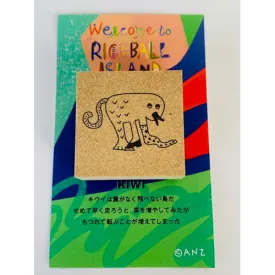 Sanby ANZ Kiwi 33mm Square Rubber Stamp