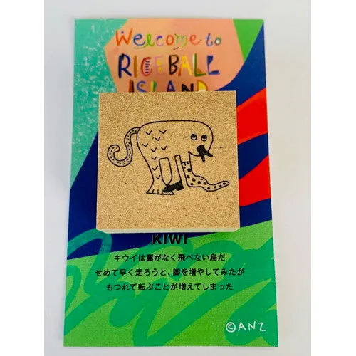 Sanby ANZ Kiwi 33mm Square Rubber Stamp
