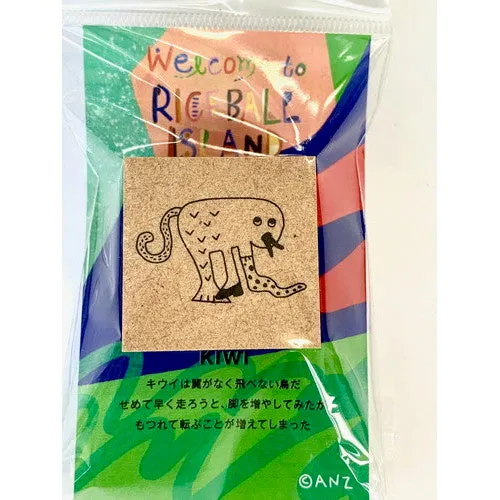 Sanby ANZ Kiwi 33mm Square Rubber Stamp