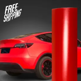 Satin Metallic Red Vinyl Wrap