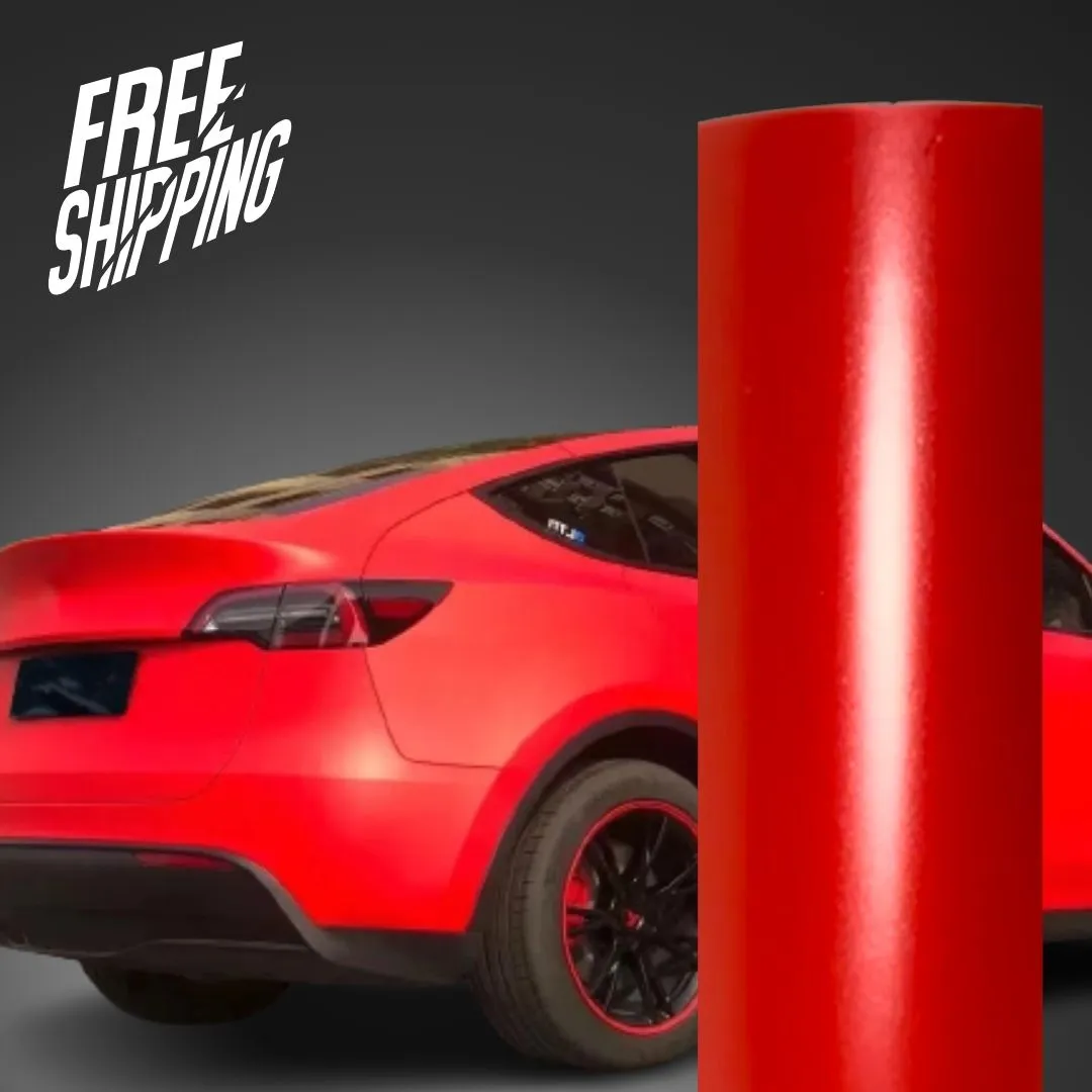 Satin Metallic Red Vinyl Wrap