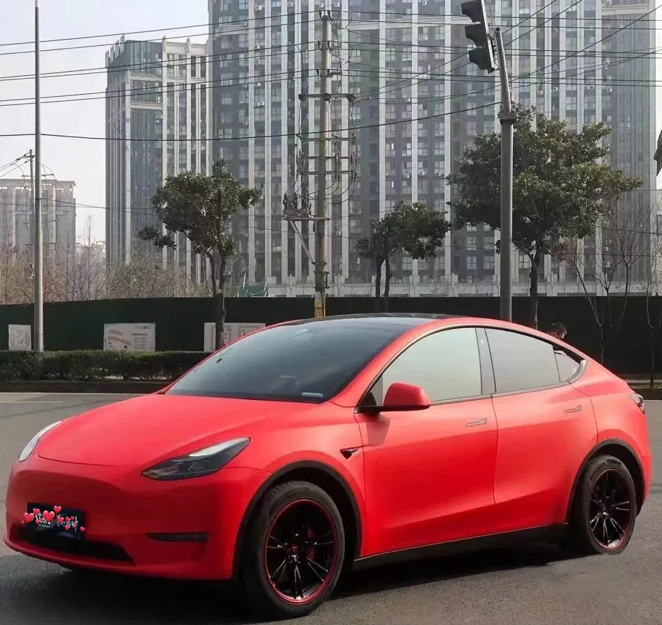 Satin Metallic Red Vinyl Wrap