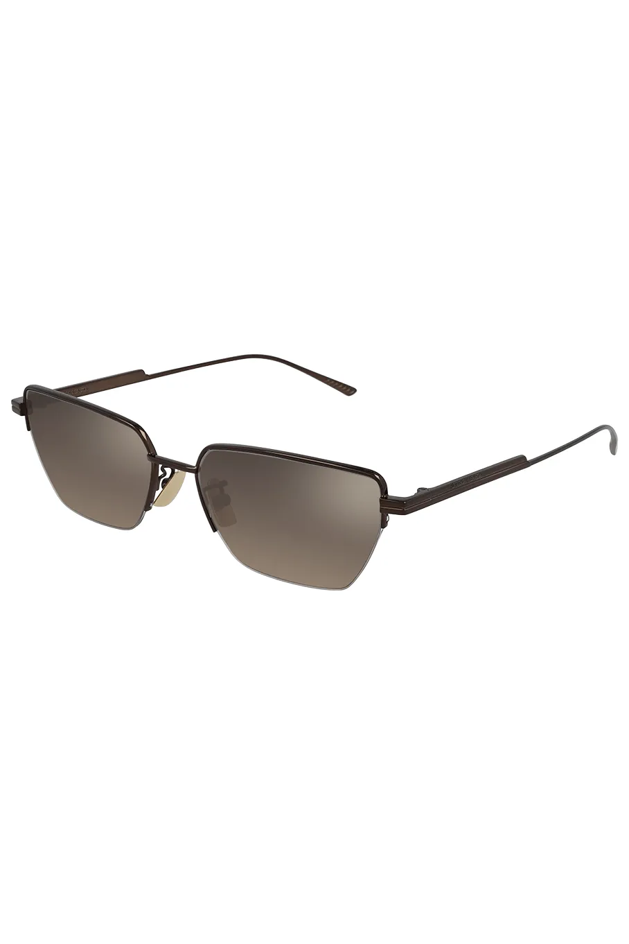 Semi Rimless Sunglasses - Brown