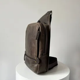 Small Travel Bag, Crazy Horse Sling Crossbody Leather Bag