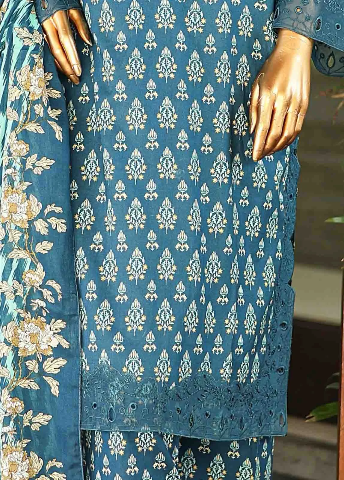 SMLF-630-Emb- 3 Piece Embroidered Stitched Suit