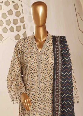 SMLF-FR-633- 3 Piece Embroidered Stitched Suit