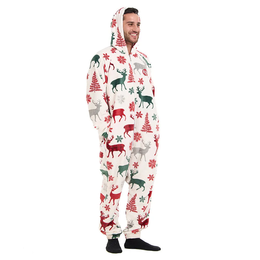 Snuggs Blanket Onesie White Christmas Deer