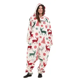 Snuggs Blanket Onesie White Christmas Deer