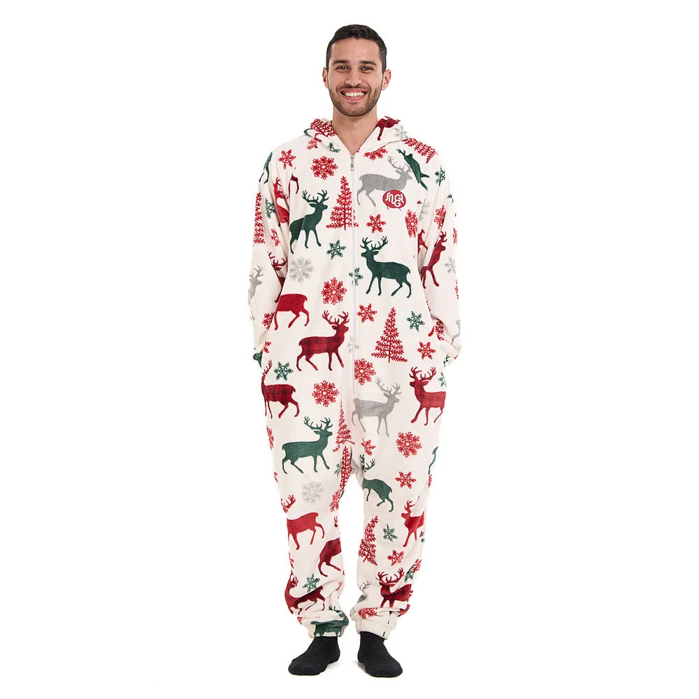 Snuggs Blanket Onesie White Christmas Deer
