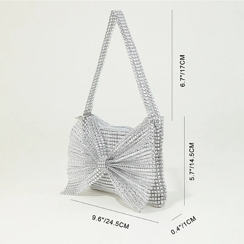 Sparkling Sequins Rhinestone Bow Party Handbag