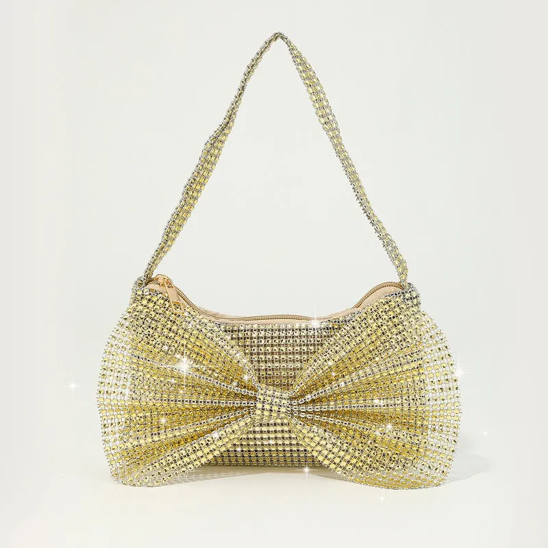 Sparkling Sequins Rhinestone Bow Party Handbag