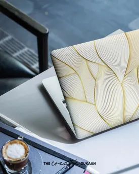 Stylish Laptop Skin With Beautiful Golden Shining Lines