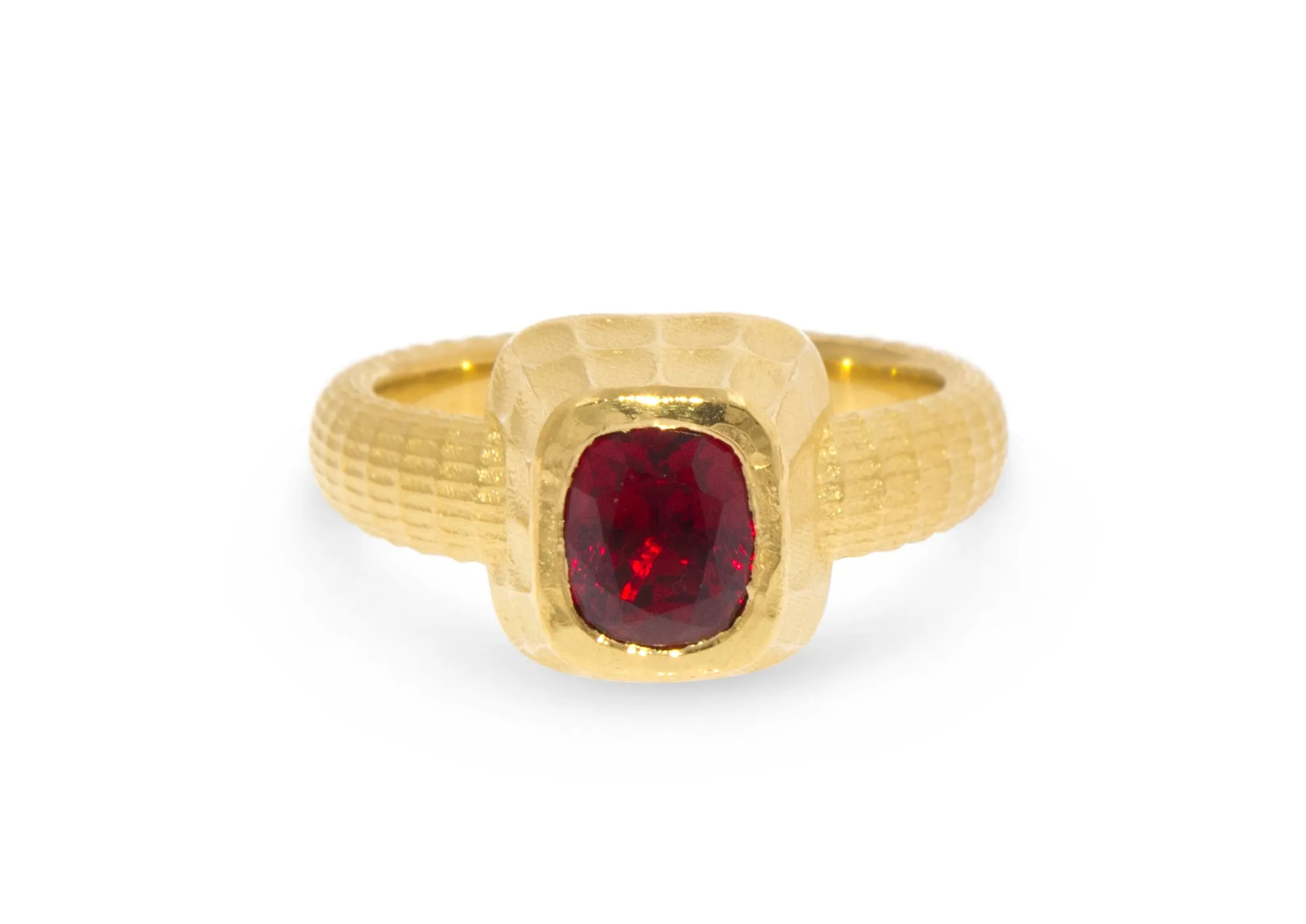 Tanzanian Spinel Ring Design, Yellow Gold