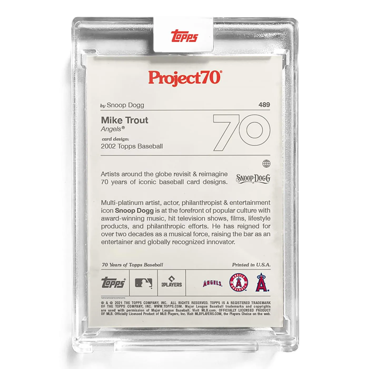 Topps Project70 Card 489 | 2002 Mike Trout by Snoop Dogg