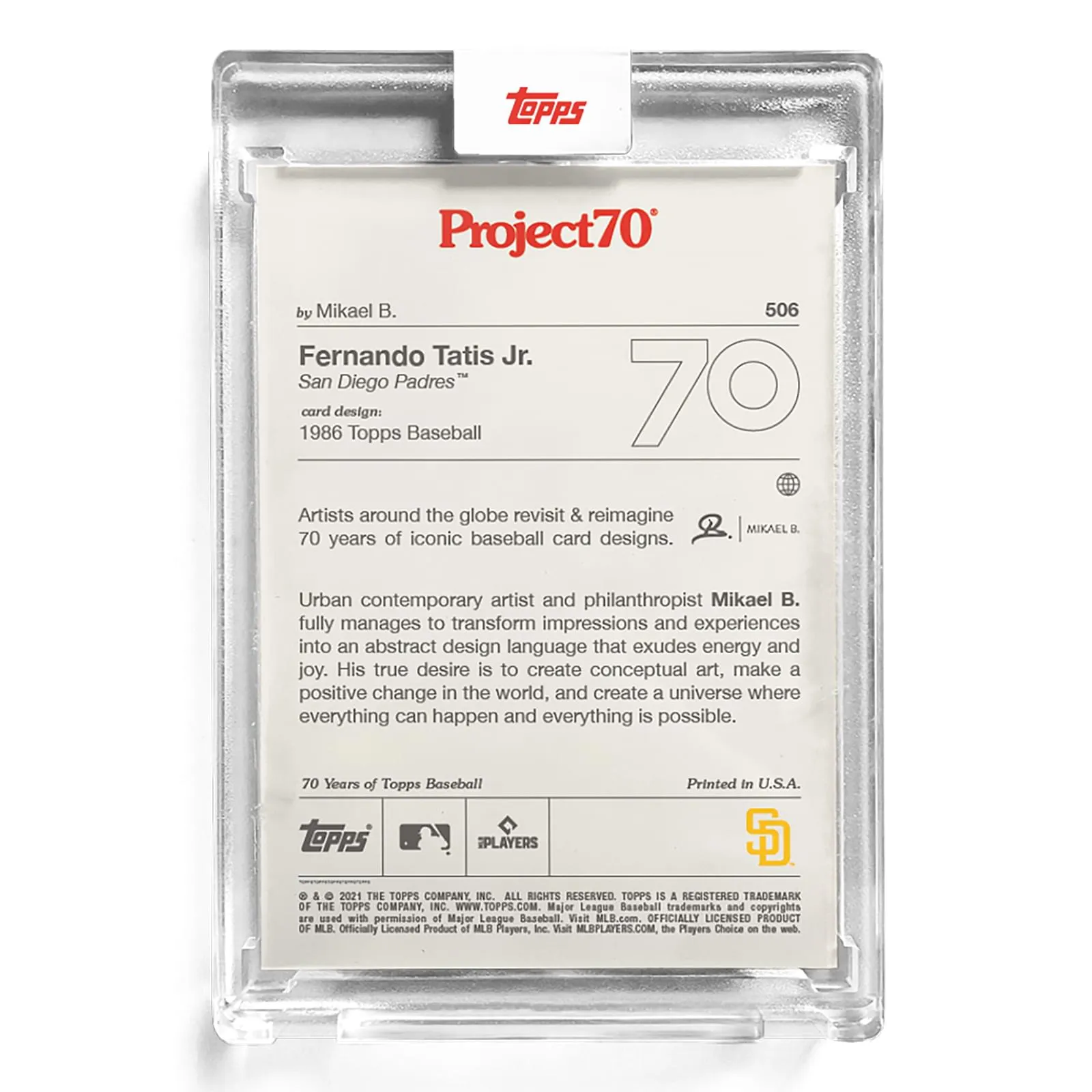 Topps Project70 Card 506 | Fernando Tatis Jr. 1986 by Mikael B