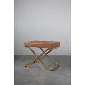 Tufted Leather Stool