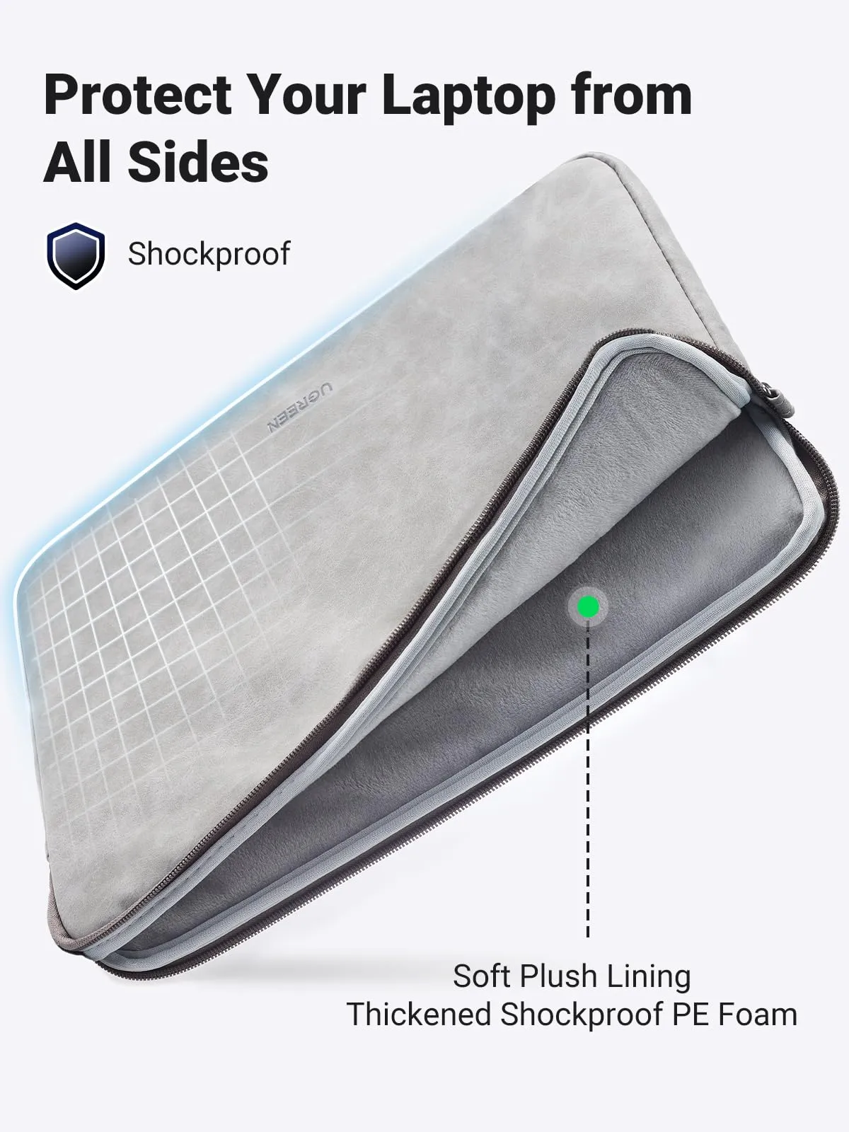 UGREEN 13-14 Inch Laptop Sleeve, Shockproof & Water Resistant Laptop Case