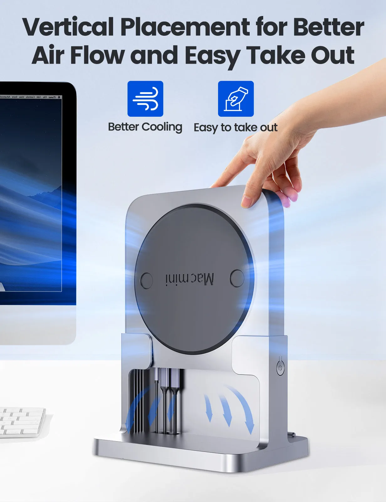 VAYDEER Mac Mini Stand - Silver
