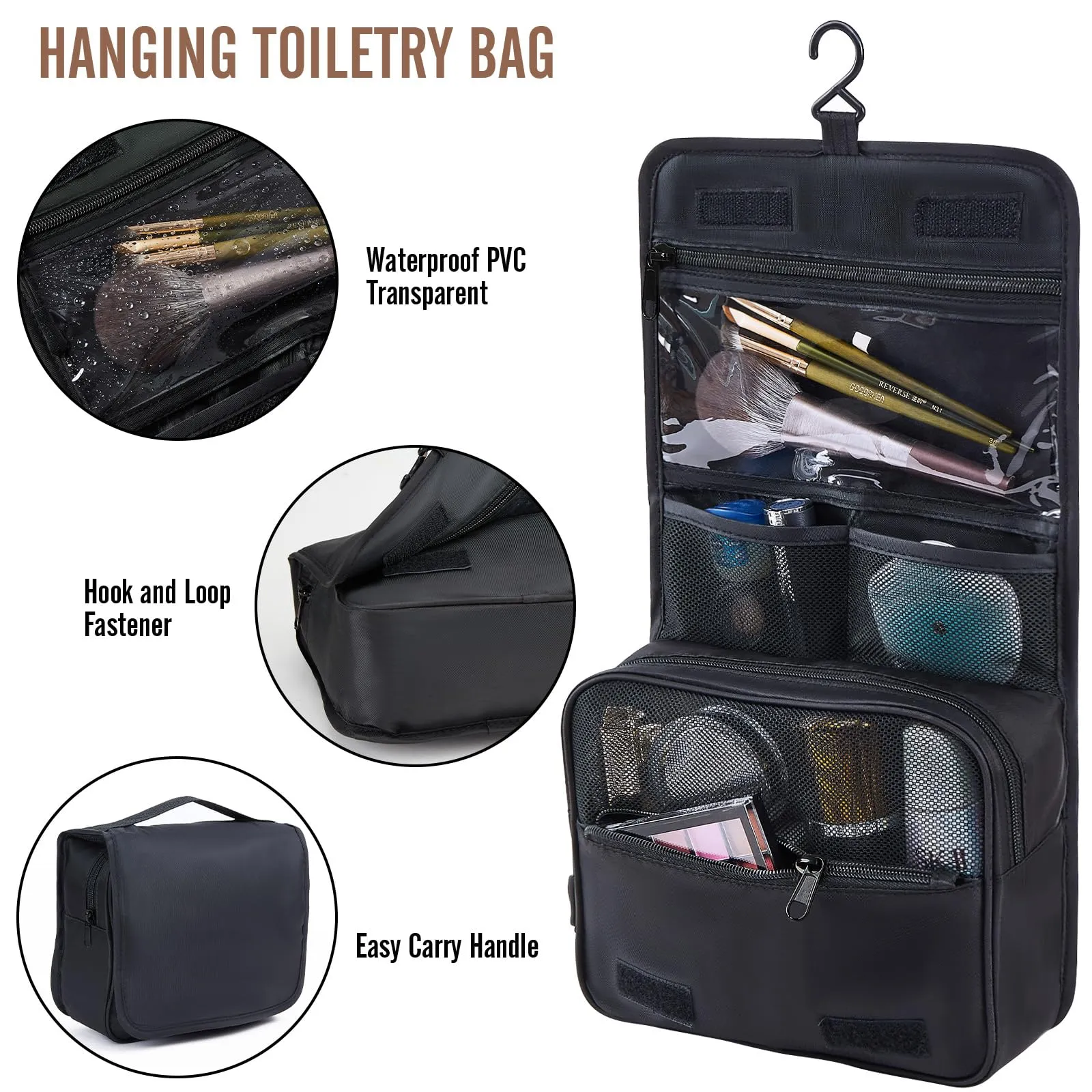 Veken 8 Set Packing Cubes for Travel, Suitcase Essentials Organizer Bags Set for Luggage, Road Trip Travel Accessories in 4 Sizes (Extra Large, Large, Medium, Small), Black