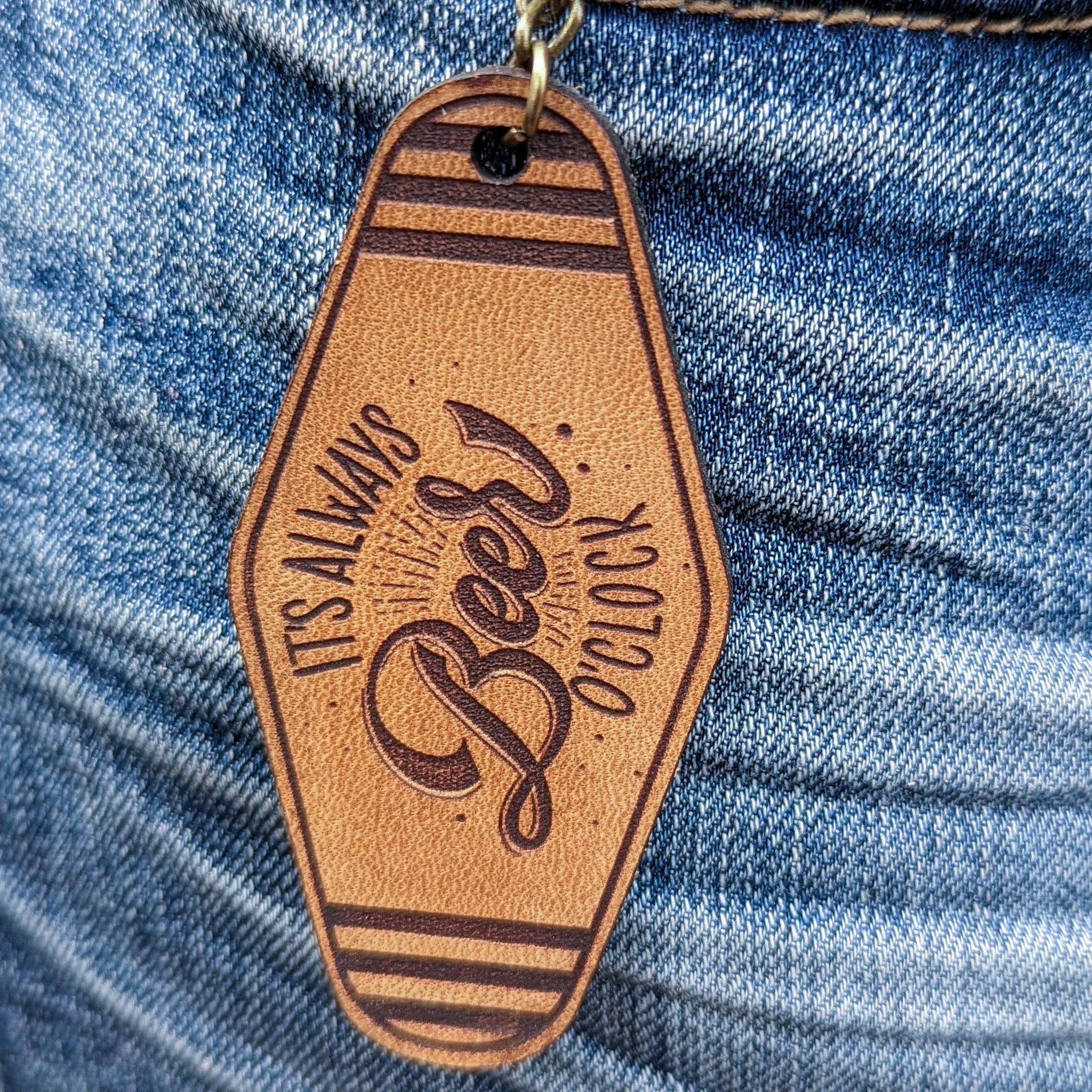 Vintage Motel Key Keychain | It's always beer o'clock
