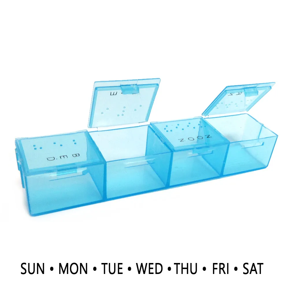 Weekly Pop Up Pill Box Storage Organizer 7 Day Medication Compartments Container