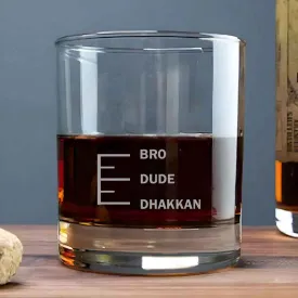Whiskey Glasses Liquor Glass-  Anniversary Birthday Gift Funny Gifts for Husband Bf - DHAKKAN DUDE BRO