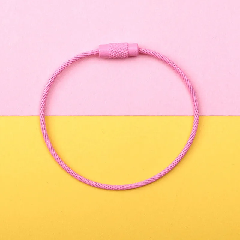 Wholesale creative color paint wire rope car key ring JDC-KC-QMou003