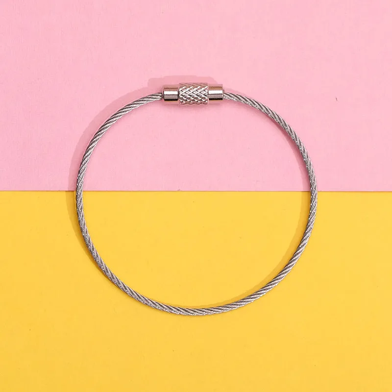 Wholesale creative color paint wire rope car key ring JDC-KC-QMou003