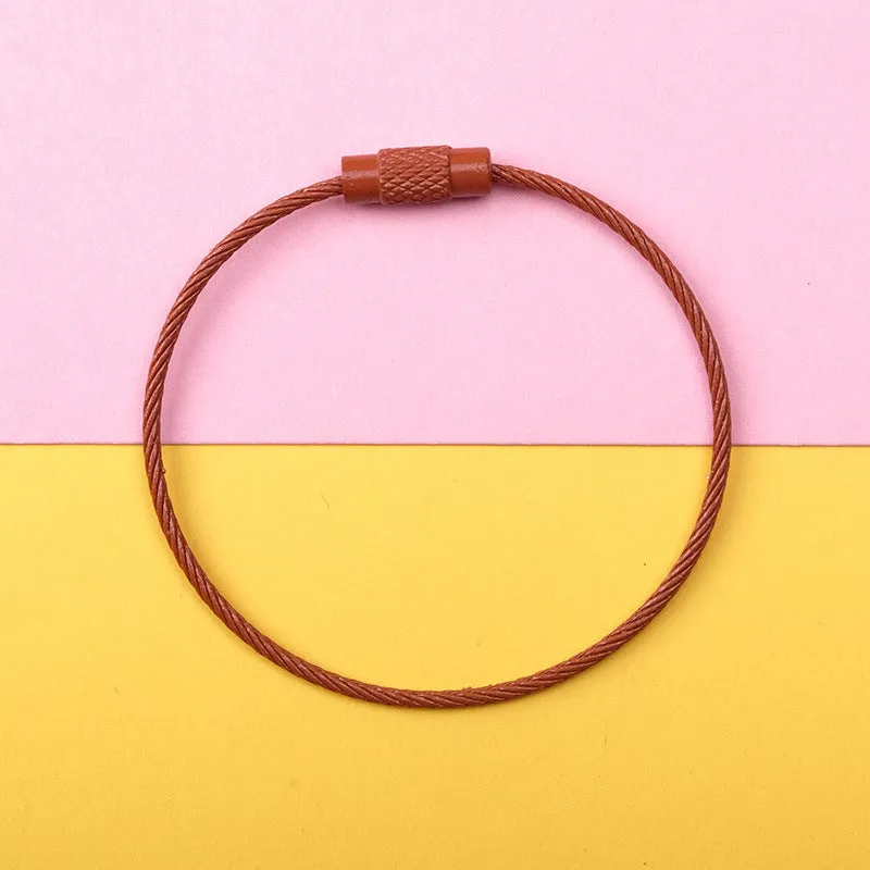 Wholesale creative color paint wire rope car key ring JDC-KC-QMou003