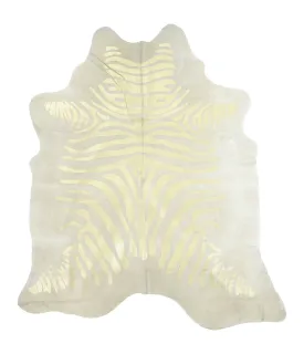 Zebra Metallic X-Large Brazilian Cowhide Rug 7'4"H x 6'4"W #A20373 by Hudson Hides