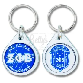 Zeta Phi Beta ΖΦΒ Circular Acrylic Keychain with Shield or Greek Letters